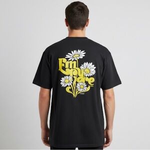 Empyre Black 100% Cotton Tee with Yellow & White Floral Graphic Men’s XL